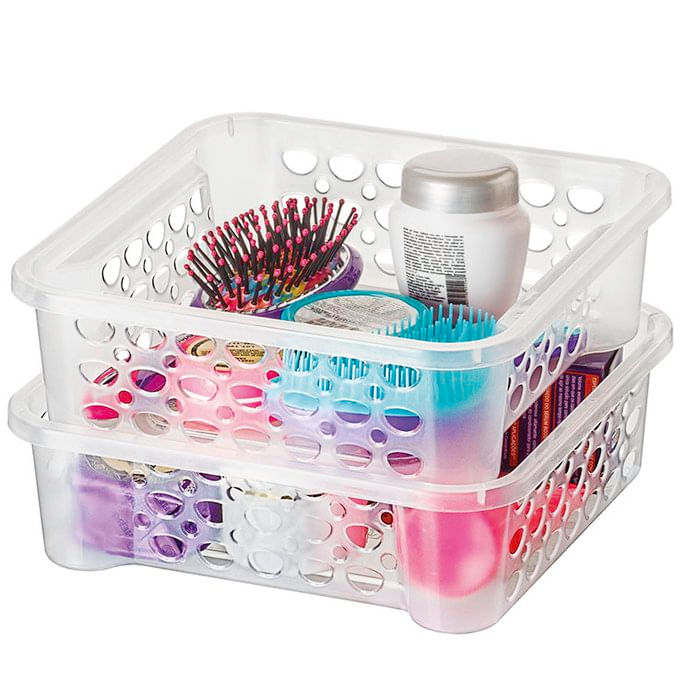 Encontraproduto.com.br - Cesta Empilhável Plástico Transparente 1,6L Moolti Sanremo