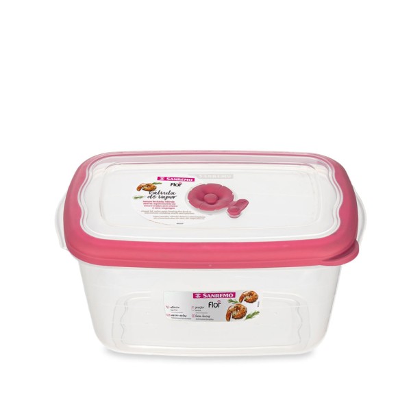 Encontraproduto.com.br - Pote Plástico Retangular Hermético Açaí 2,3L Flor Sanremo