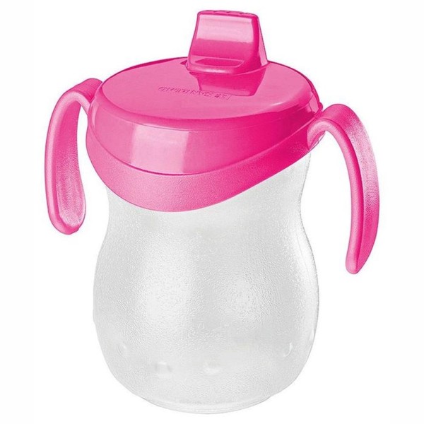 Encontraproduto.com.br - Copo Infantil com Bico e Alça Atóxico Rosa Baby Sanremo 310ml