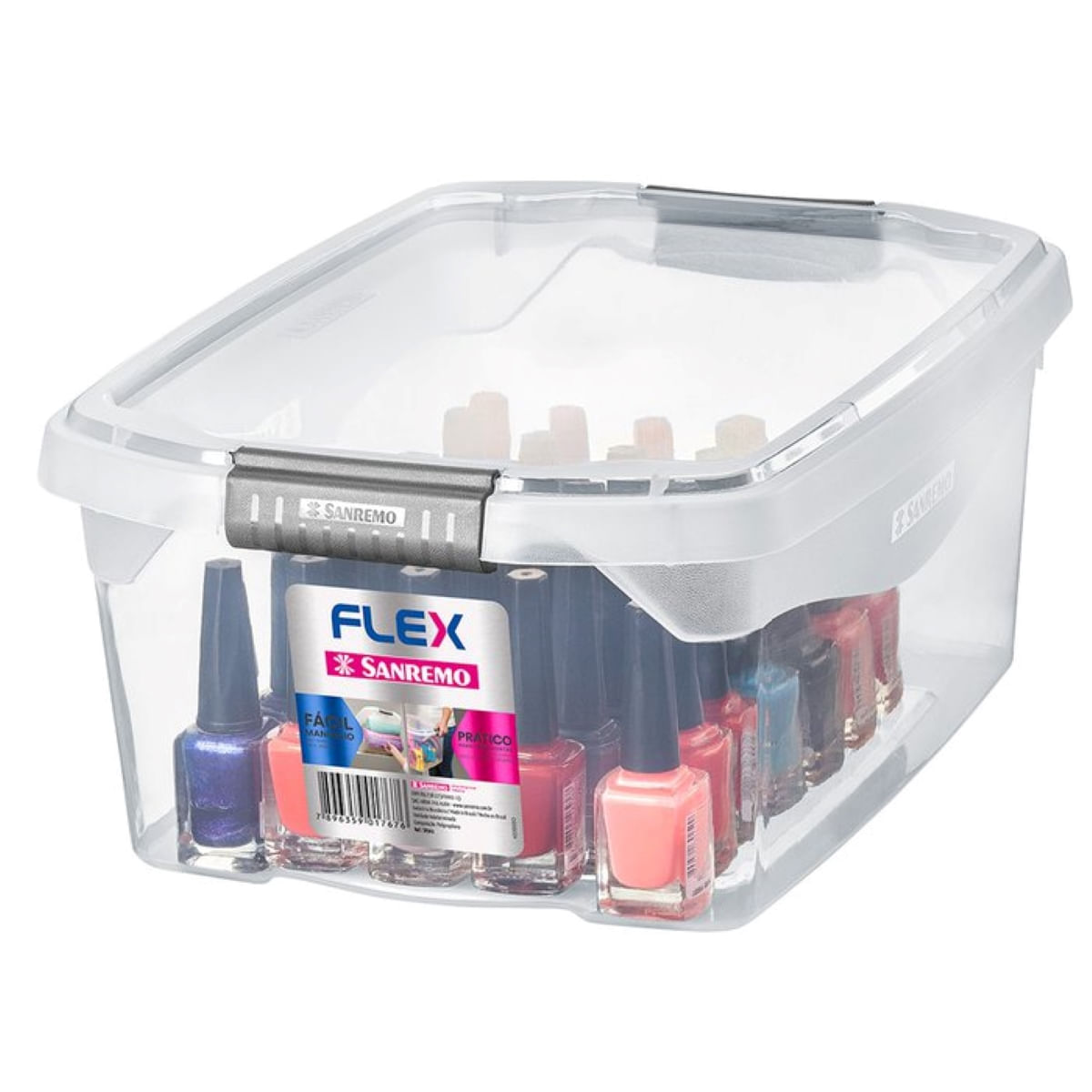 Encontraproduto.com.br - Caixa Organizadora Plástica Transparente 6L Flex Sanremo