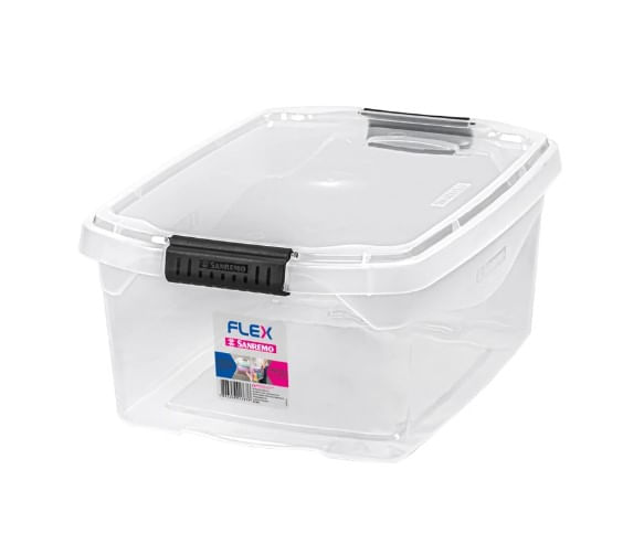 Encontraproduto.com.br - Caixa Organizadora Plástica Transparente 6L Flex Sanremo