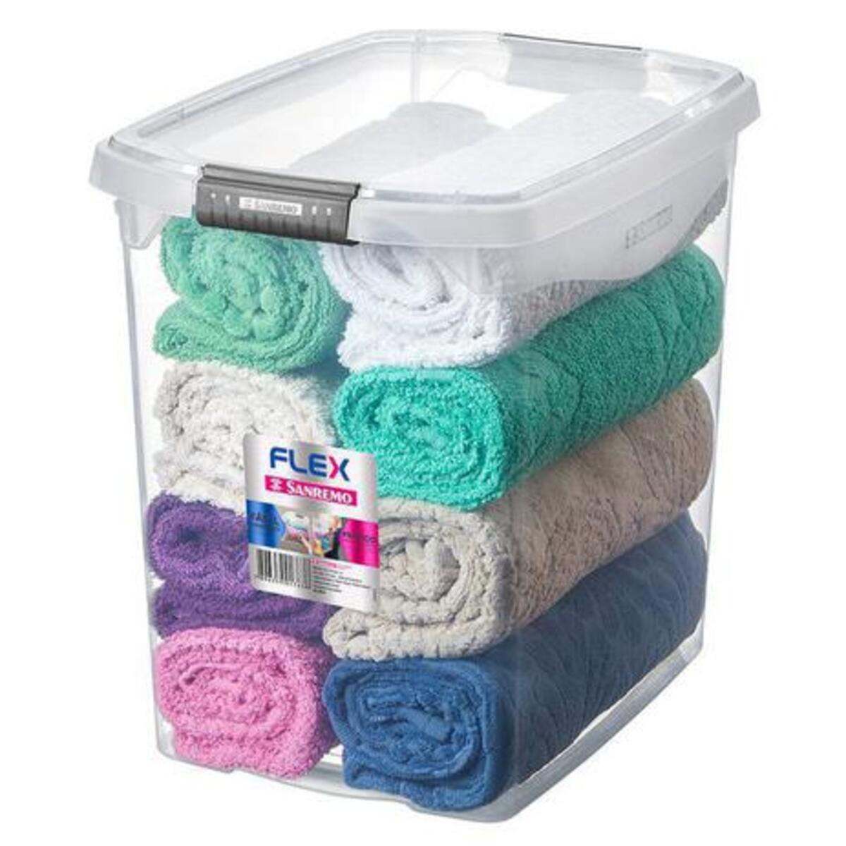 Encontraproduto.com.br - Caixa Organizadora Plástica Transparente 6L Flex Sanremo