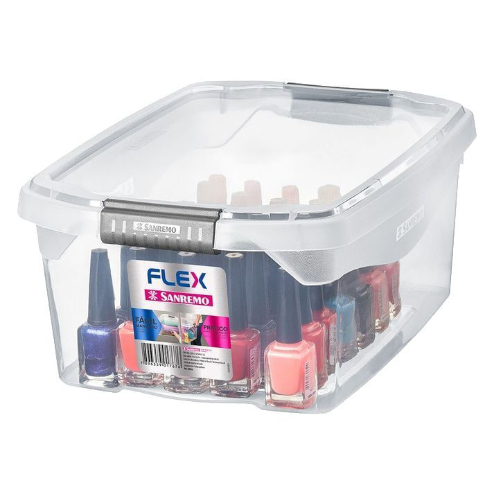 Encontraproduto.com.br - Caixa Organizadora Plástica Transparente 6L Flex Sanremo