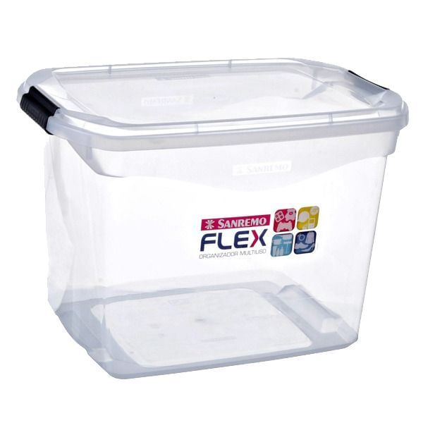 Encontraproduto.com.br - Caixa Organizadora Plástica Transparente 6L Flex Sanremo