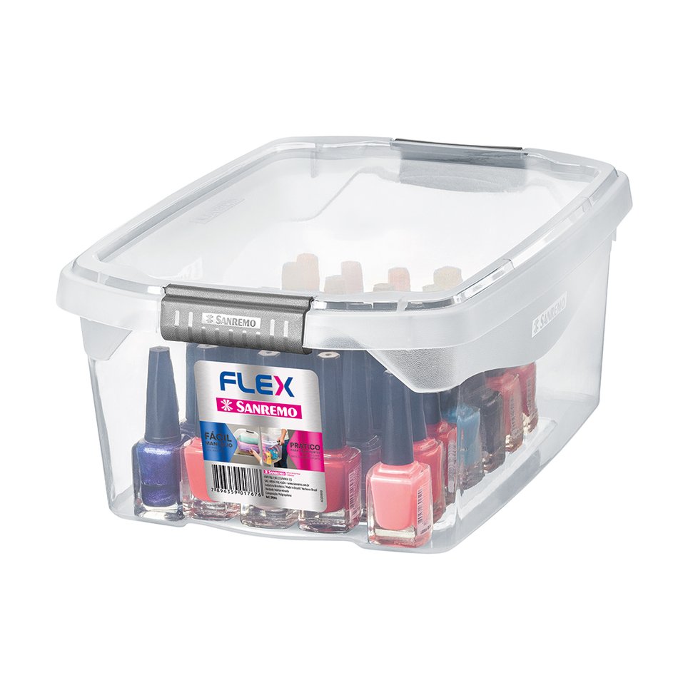 Encontraproduto.com.br - Caixa Organizadora Plástica Transparente 6L Flex Sanremo