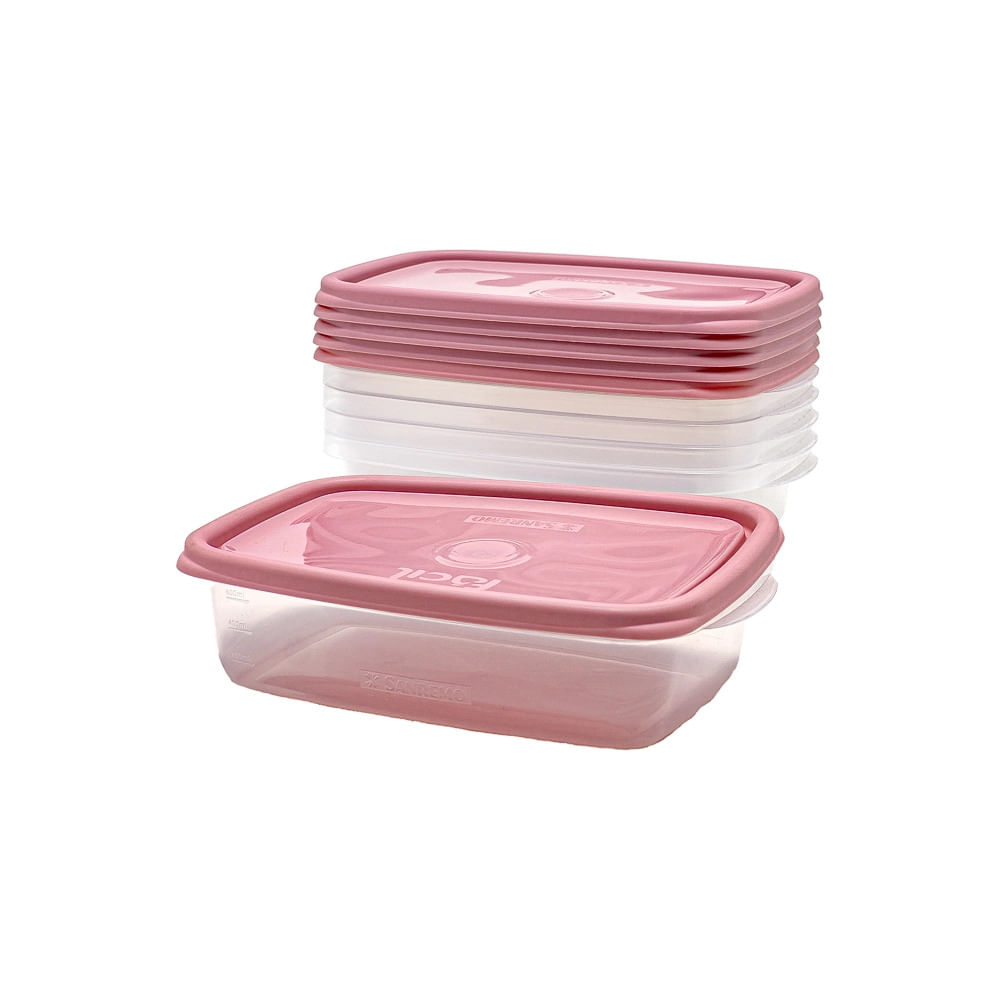 Encontraproduto.com.br - Conjunto de Potes Plásticos Fácil Verde 785ml 3pçs - Sanremo