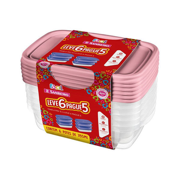 Encontraproduto.com.br - Conjunto de Potes Plásticos Fácil Verde 785ml 3pçs - Sanremo