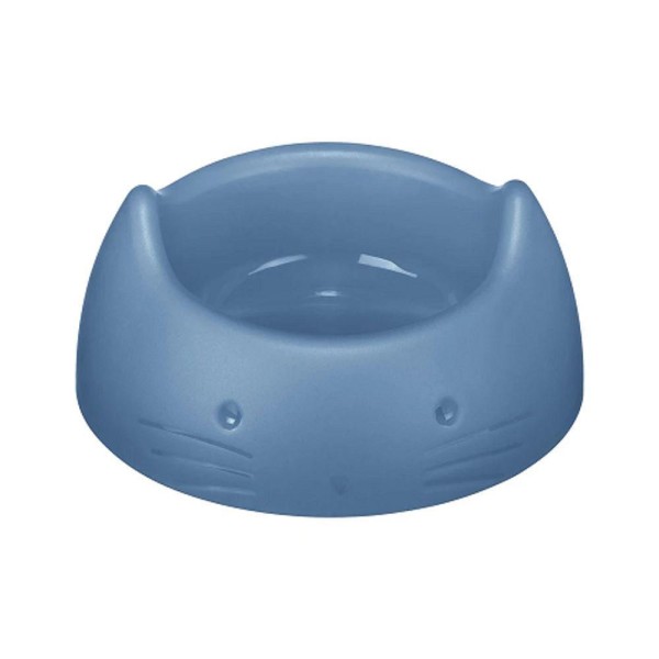 Encontraproduto.com.br - Comedouro para Gatos Plástico Azul 200ml Pet Sanremo