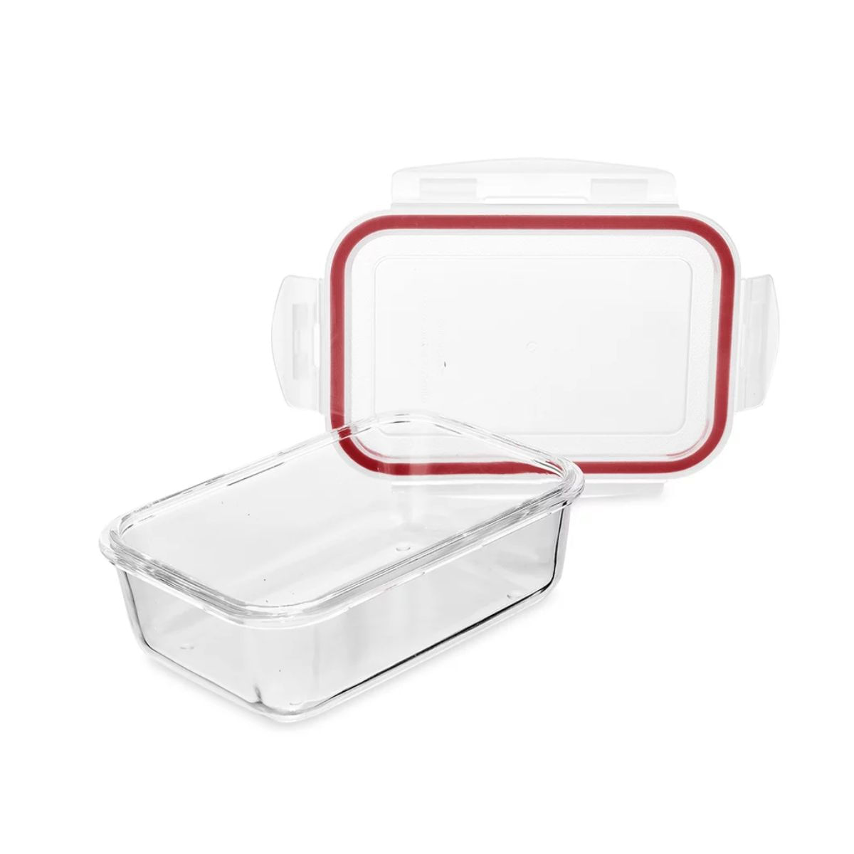 Encontraproduto.com.br - Conjunto Kit 4 Potes Herméticos Vidro Marmita Fitness 640 Ml