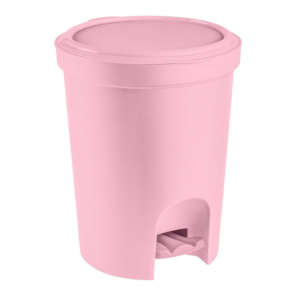 Lixeira Plástica Infantil com Pedal Rosa Baby Sanremo 6,6L