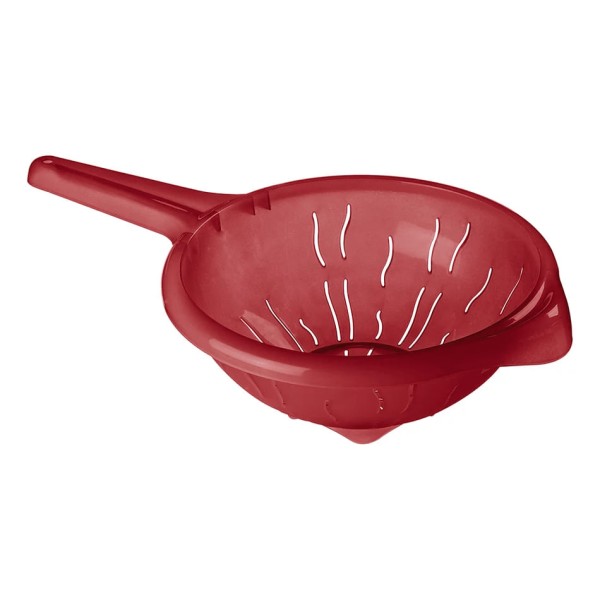 Encontraproduto.com.br - Escorredor de Massa Plástico com Cabo Vermelho Casar Sanremo