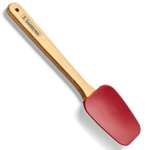 Encontraproduto.com.br - Espátula de Silicone com Cabo de Bambu Vermelha Casar Sanremo