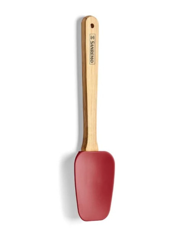 Encontraproduto.com.br - Espátula de Silicone com Cabo de Bambu Vermelha Casar Sanremo