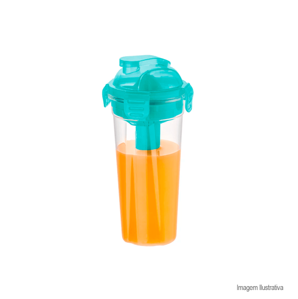 Encontraproduto.com.br - Coqueteleira de plástico com travas e acessórios verde - sanremo