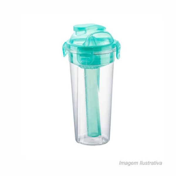 Encontraproduto.com.br - Coqueteleira de plástico com travas e acessórios verde - sanremo