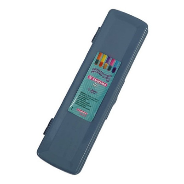 Porta Escova de Dentes Plástico Azul Sanremo