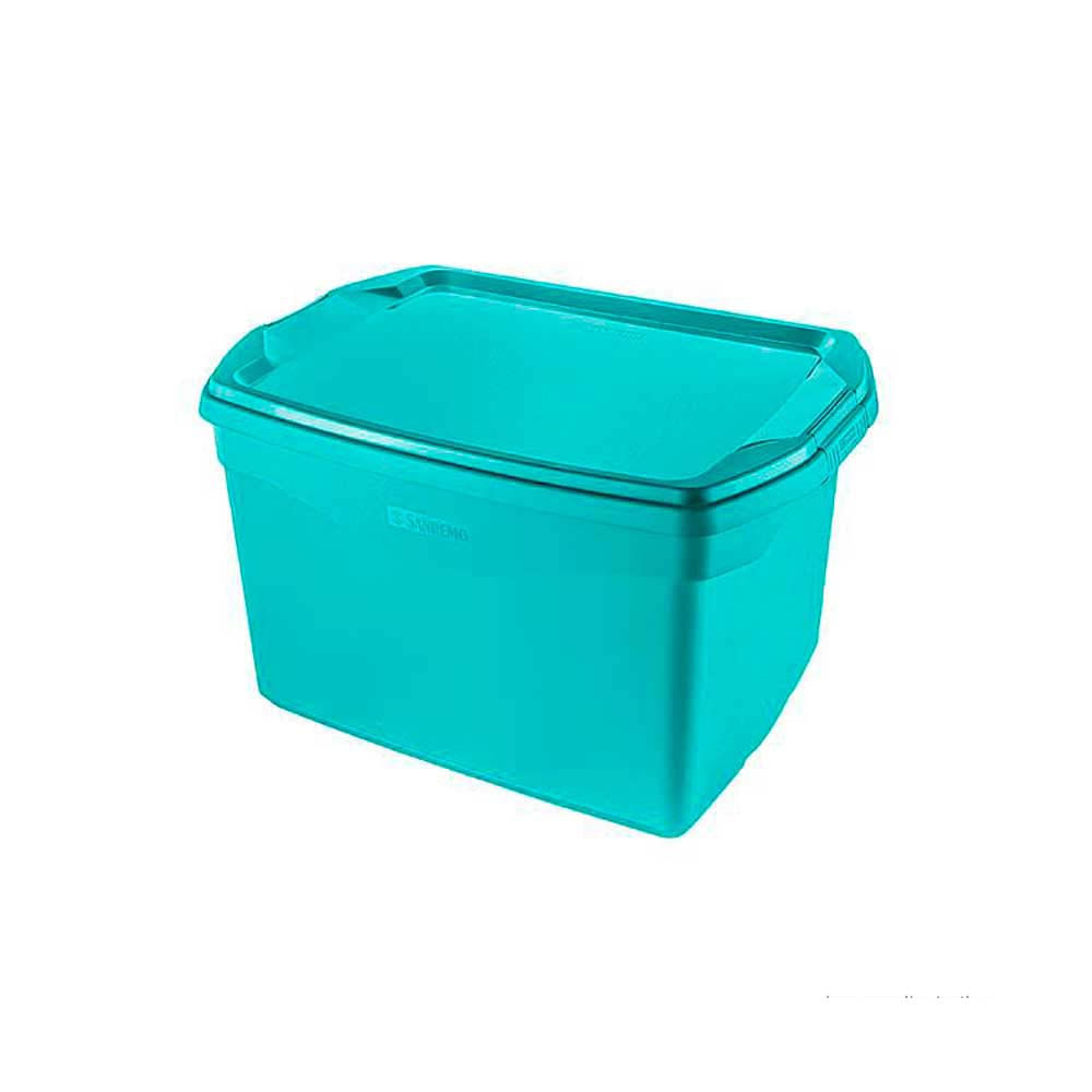 Encontraproduto.com.br - Caixa Organizadora Trava/Tampa Sanremo 68L 33,1x44,1x63,1cm Verde Menta