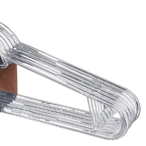 Encontraproduto.com.br - Cabide Plástico Multifuncional Transparente 41cm Sanremo 6 Un