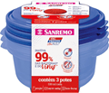 Encontraproduto.com.br - Conjunto de potes de plástico ultraprotect com 03 unidades 530ml azul - sanremo