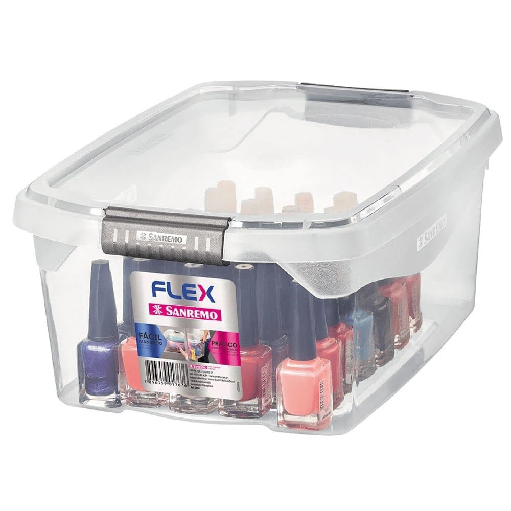 Encontraproduto.com.br - Caixa Organizadora Transparente Multiuso 6 Litros Sanremo