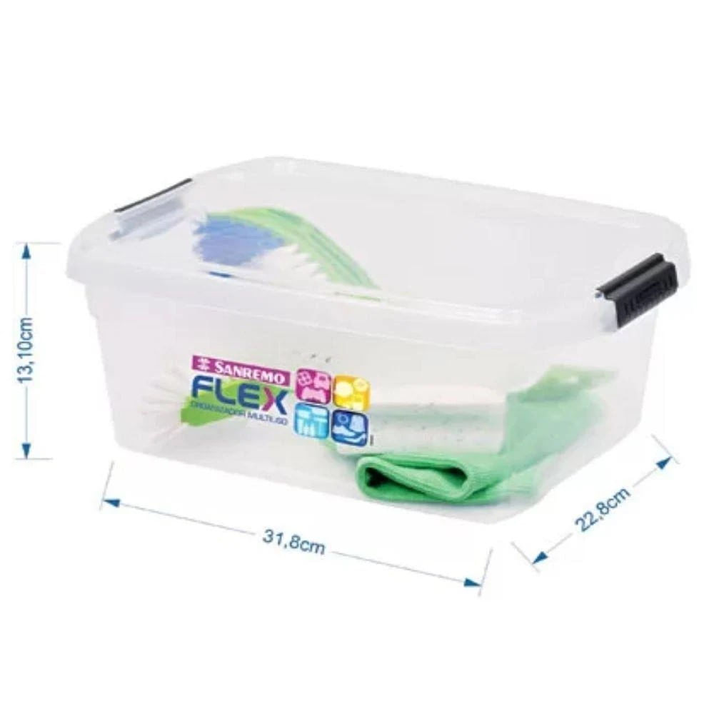 Encontraproduto.com.br - Caixa Organizadora Transparente Multiuso 6 Litros Sanremo