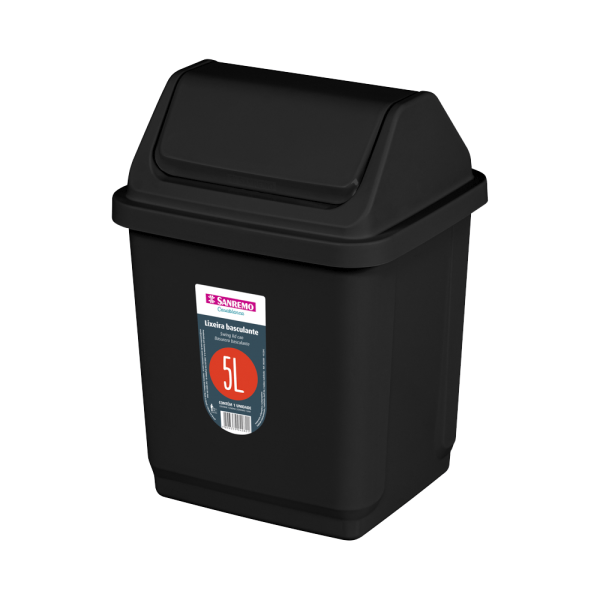 Encontraproduto.com.br - Lixeira Basculante Plástica 5 litros Sanremo