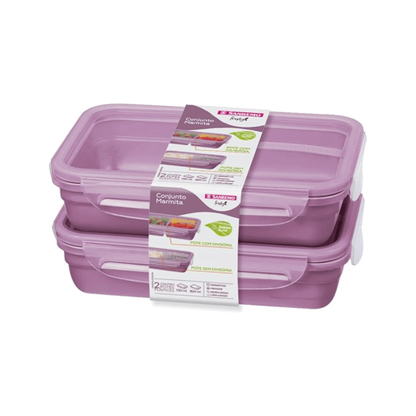 Conjunto 2 Potes Marmita Plástico Açaí Fresh Sanremo