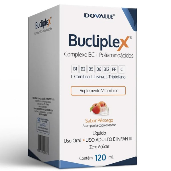 Encontraproduto.com.br - Bucliplex Sabor Pessego 120ml