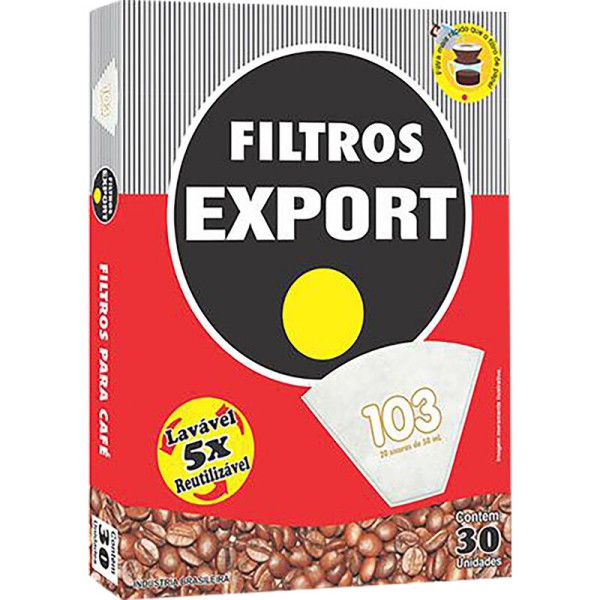 Encontraproduto.com.br - Filtro de Papel para Café Export Reutilizável 103 Caixeta com 30 unidades