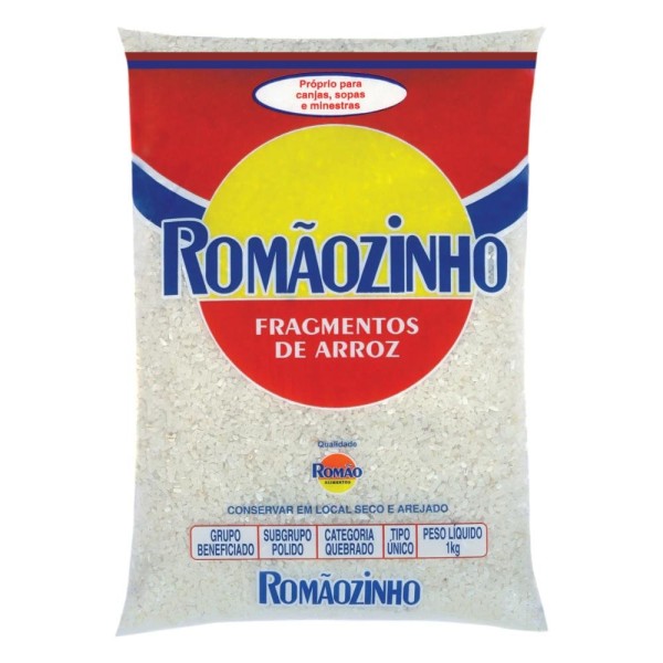 Arroz Branco Quebrado Tipo Único Romãozinho Pacote 1kg