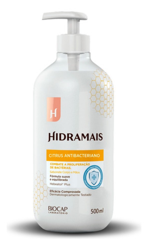 Sabonete Líquido Hidramais Antibacteriano Herbal 500ml Grátis 100ml