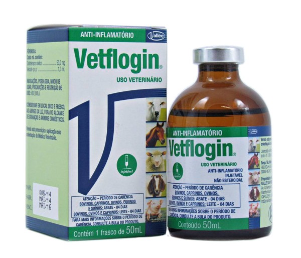 Encontraproduto.com.br - Vetflogin Injetável 50ml Vallée Antinflamatório
