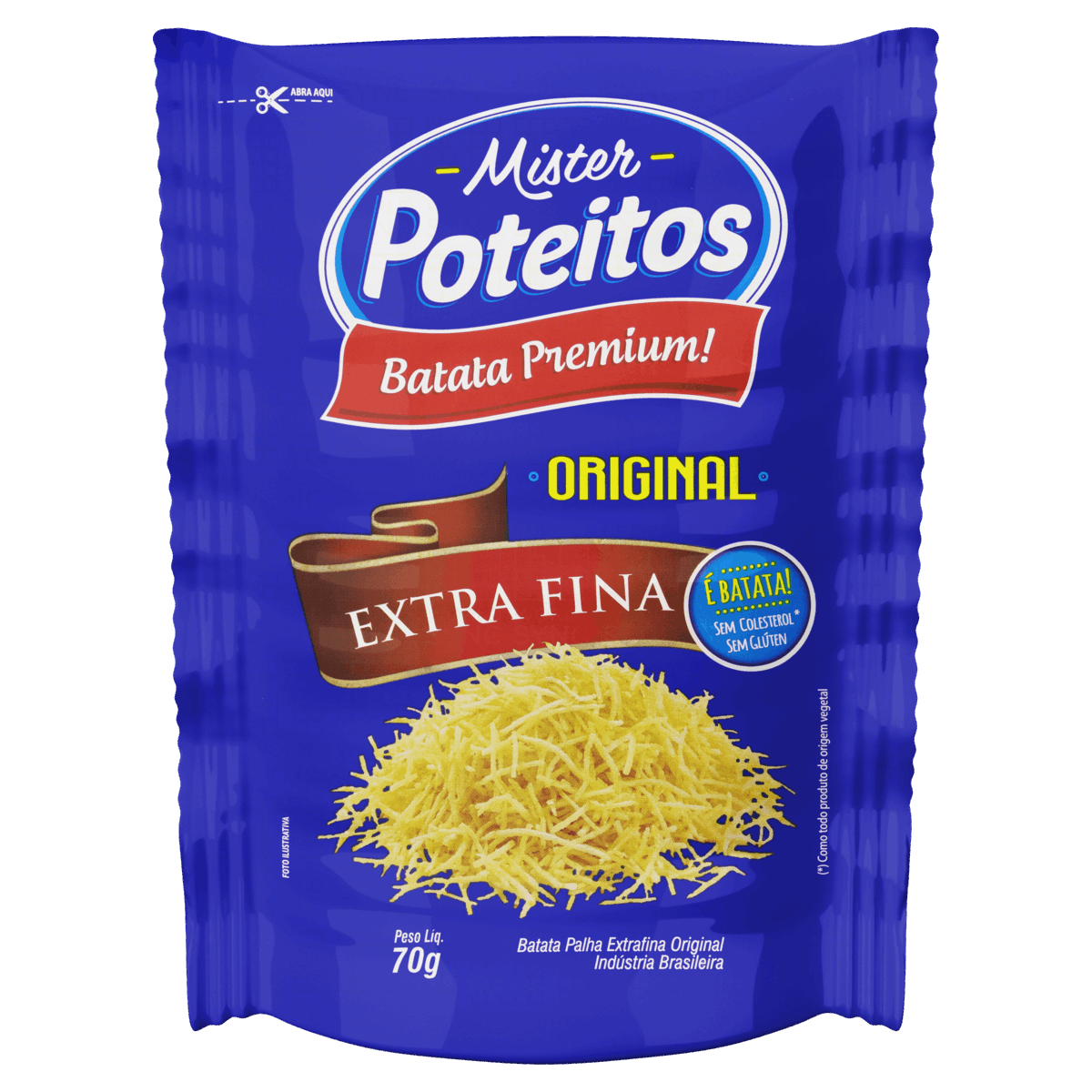 Batata Palha Extrafina Original Mister Poteitos Premium Sachê 70g