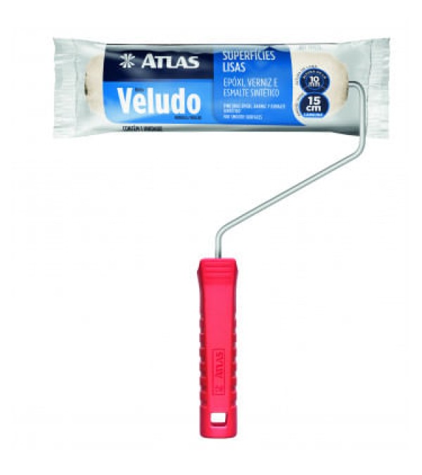 Rolo De Pintura Atlas Veludo Lã Natural 15cm