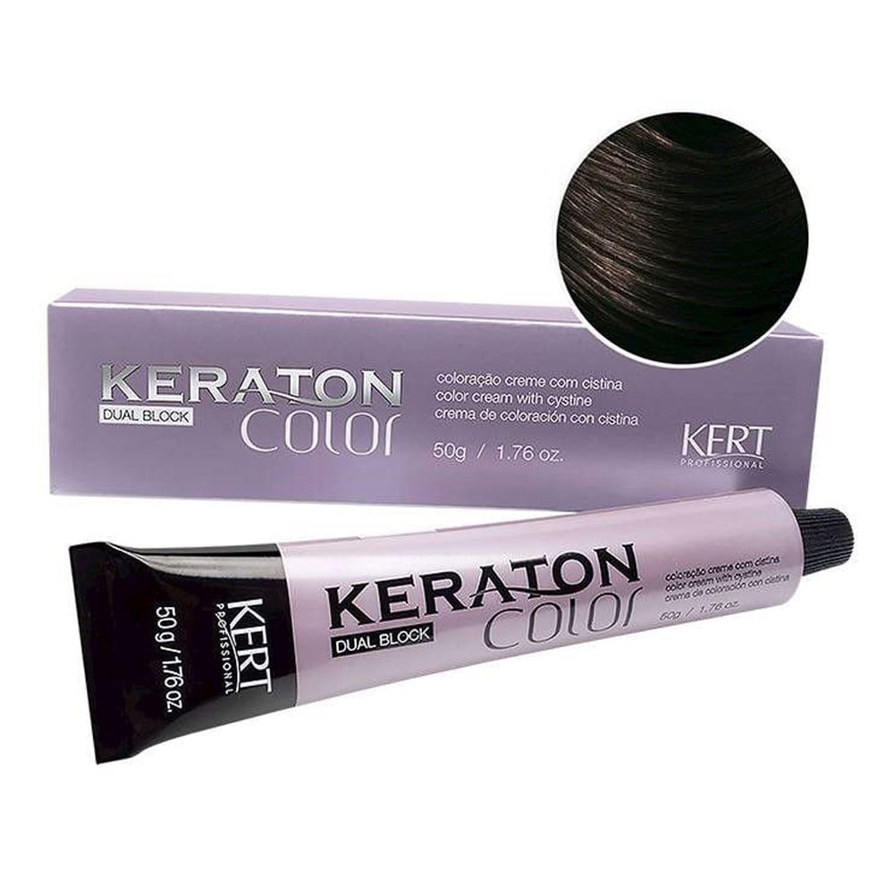 Encontraproduto.com.br - Tinta Keraton Dual Block 50g 4.0 Castanho Medio - Kert