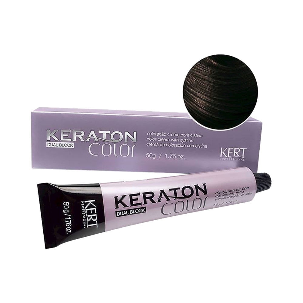 Encontraproduto.com.br - Tinta Keraton Dual Block 50g 4.0 Castanho Medio - Kert