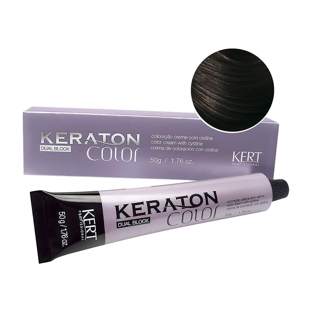 Encontraproduto.com.br - Tinta Keraton Dual Block 50g 4.0 Castanho Medio - Kert