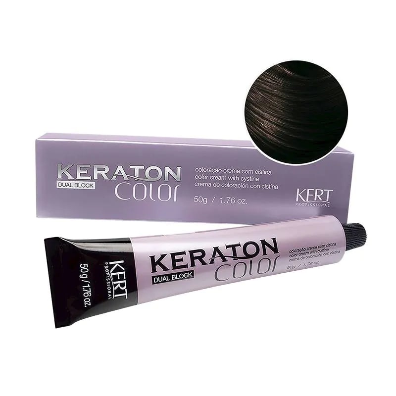 Encontraproduto.com.br - Tinta Keraton Dual Block 50g 4.0 Castanho Medio - Kert