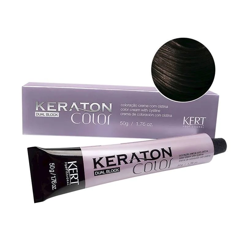 Encontraproduto.com.br - Tinta Keraton Dual Block 50g 5.0 Castanho Claro - Kert