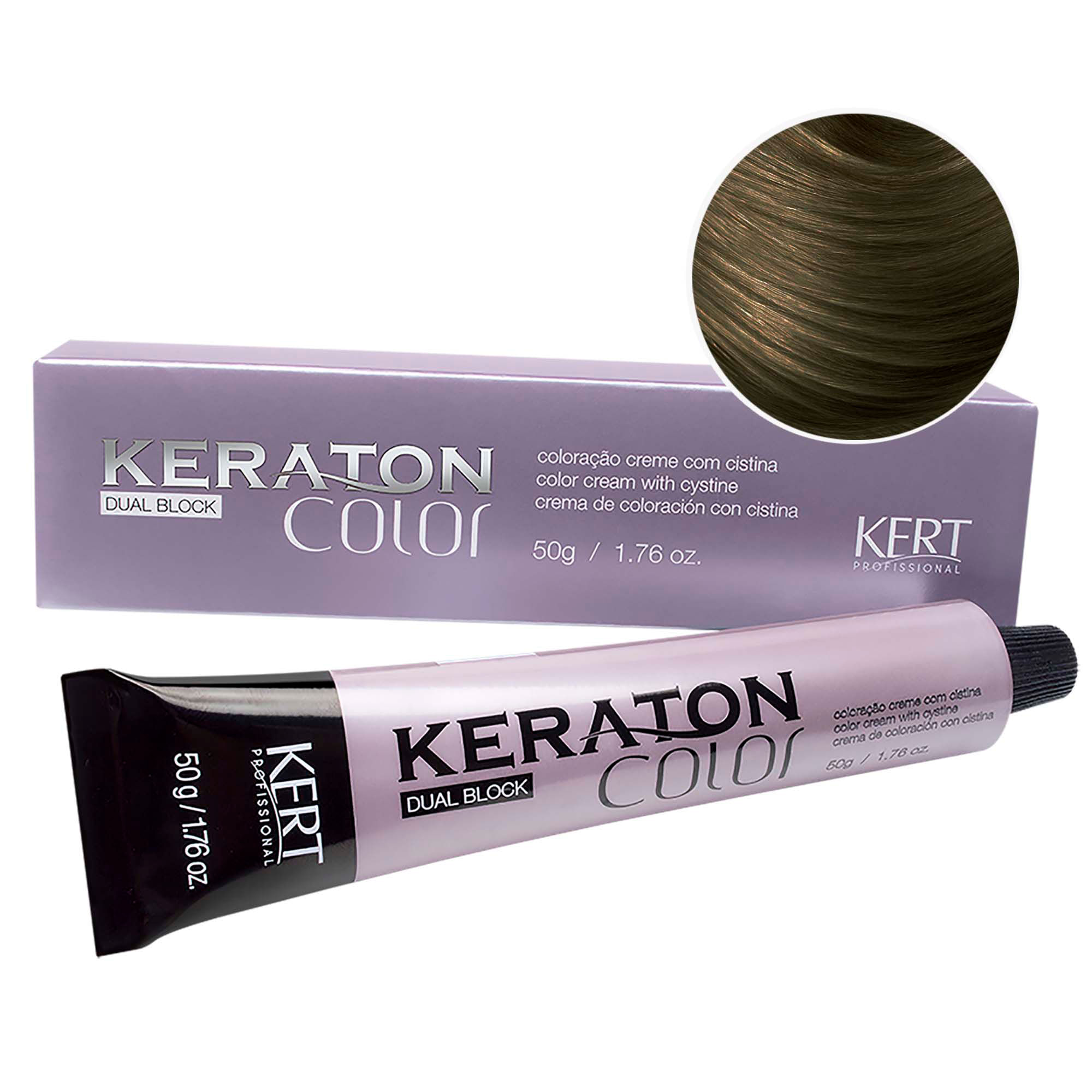 Encontraproduto.com.br - Tinta Keraton Dual Block 50g 7.0 Louro Medio - Kert