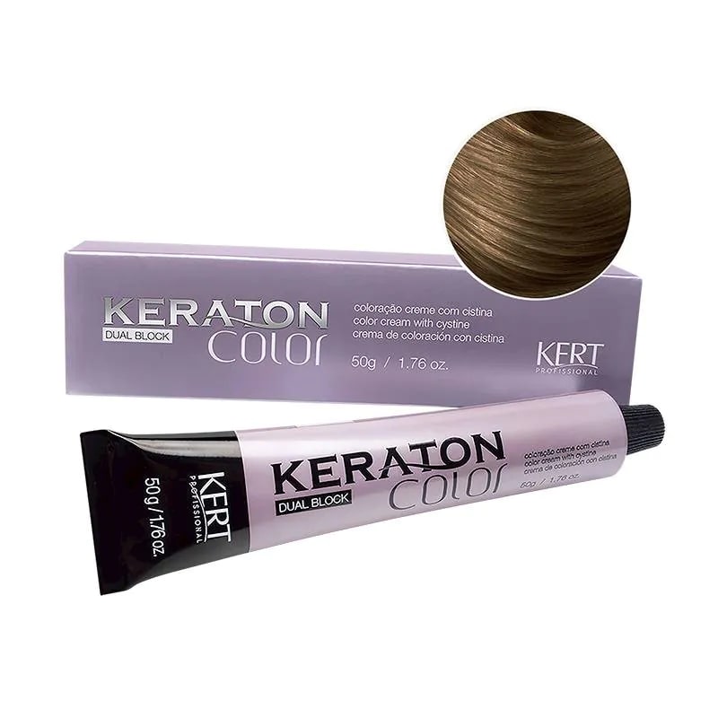 Encontraproduto.com.br - Tinta Keraton Dual Block 50g 7.0 Louro Medio - Kert