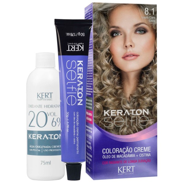 Coloração Keraton Selfie 8.1 Louro Claro Cinza