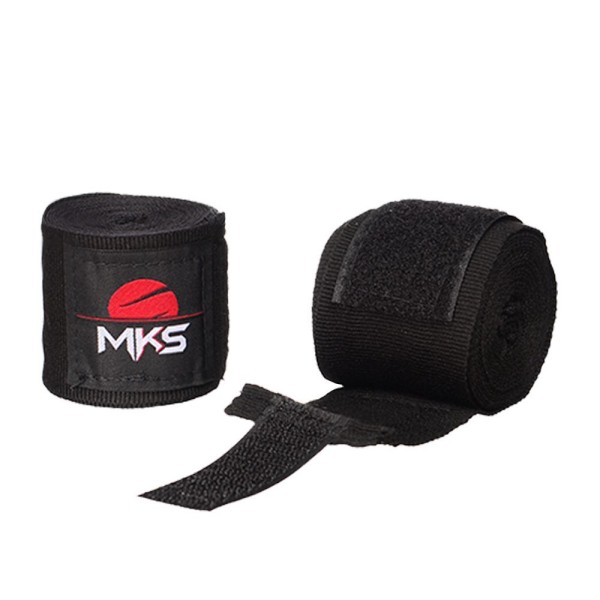 Encontraproduto.com.br - Kit Luva Boxe Muay Thai New Prospect Mks Combat Inverse Com Bandagem Preta 12 Oz