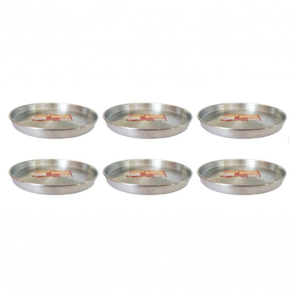 Encontraproduto.com.br - Kit 6 Formas De Pizza 26cm Alumínio Borda Reforçada Docesar
