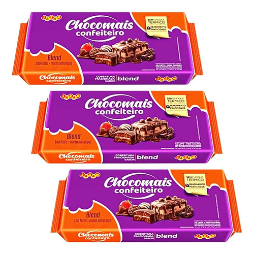 Encontraproduto.com.br - Cobertura de Chocolate Chocomais Blend Barra com 1,010kg