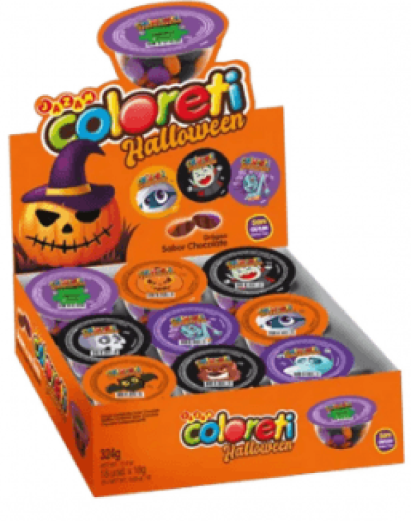 Encontraproduto.com.br - Confeito Chocolate Coloreti Halloween c/18 - Jazam