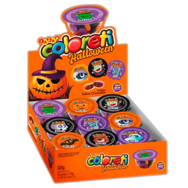 Encontraproduto.com.br - Confeito Chocolate Coloreti Halloween c/18 - Jazam
