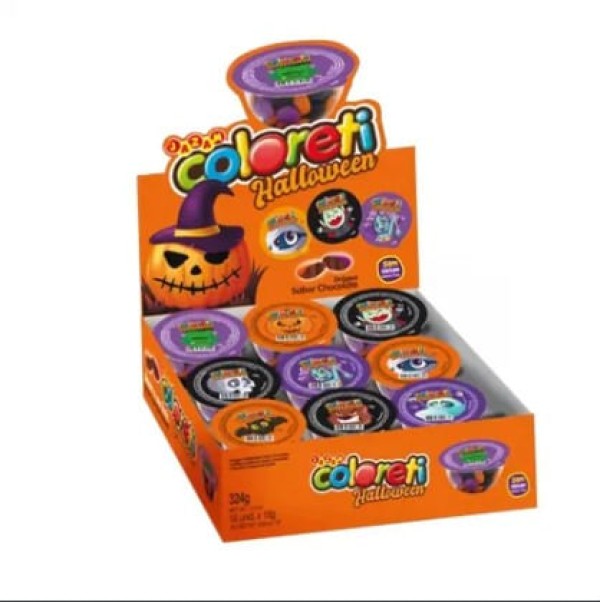 Encontraproduto.com.br - Confeito Chocolate Coloreti Halloween c/18 - Jazam