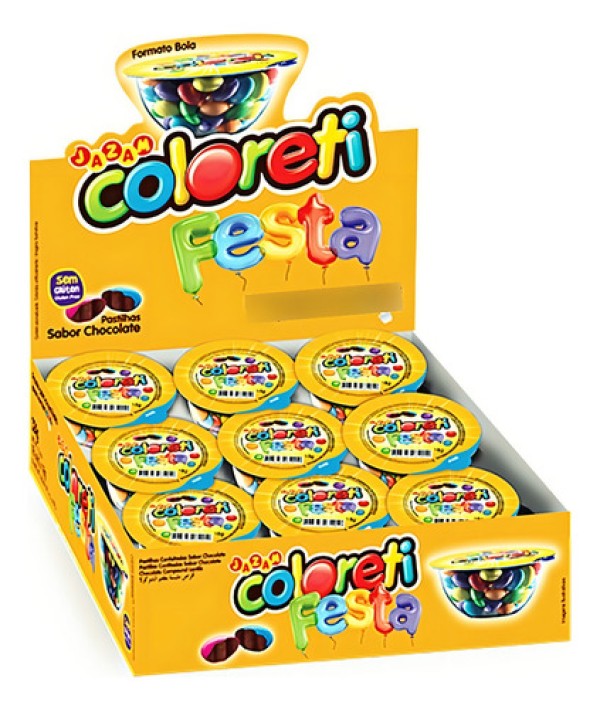 Confeitos Chocolate Coloreti Festa Jazam 18g