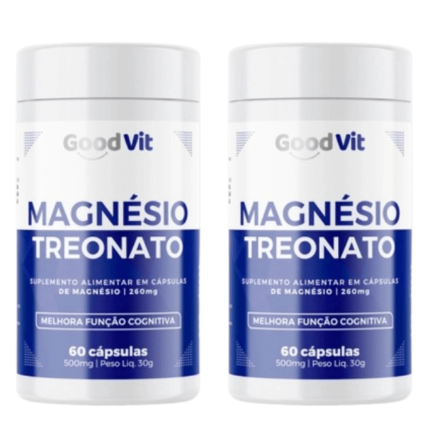Encontraproduto.com.br - Kit C/2 Magnésio Treonato C/60 Cápsulas - Good Vit